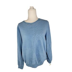 Alfred Dunner Light Blue Pullover sweater small NWT